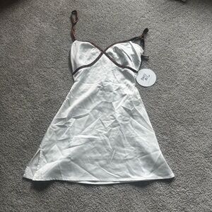 Princess Polly White and Brown Mini Dress